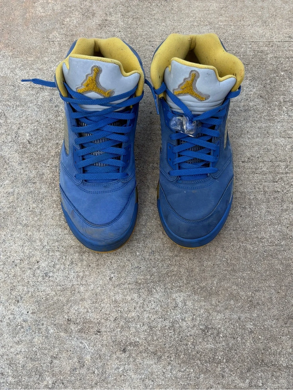 Jordan Retro High-Top Sneakers in Blue and Yellow